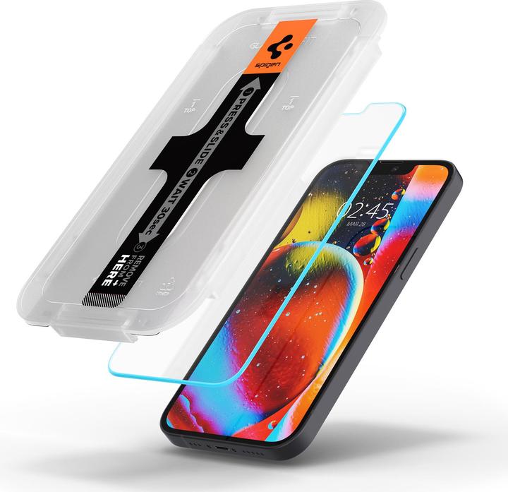 Produktbild Spigen EZ FIT Gehärtetes Glas Displayschutzfolie Mit Montagerahmen Apple iPhone 13 Mini 2-pack (2 Stück, Apple iPhone 13 mini)