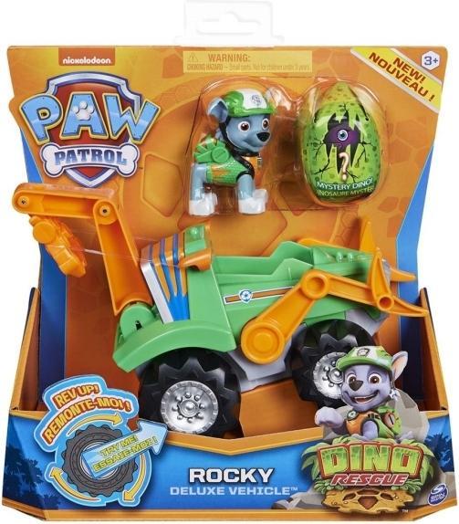 Actual product image Spin Master PAW Patrol Dino Rescue luxury wind-up vehicle from Rocky with surprise dinosaur figure