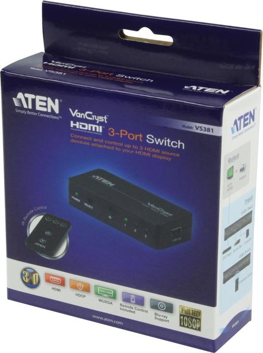 Immagine prodotto Aten VS381 Interruttore HDMI a 3 porte