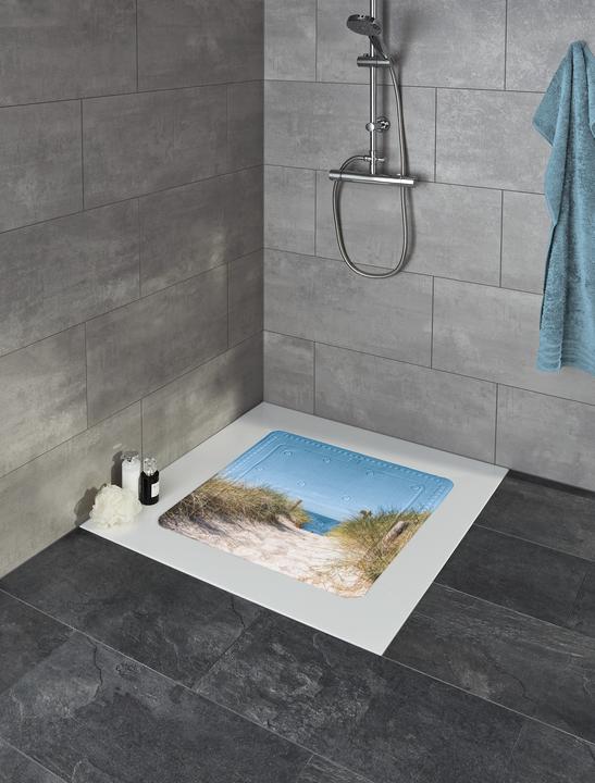Produktbild Kleine Wolke Badematte Borkum Beige/Grün/Hellblau (53 x 53 cm)
