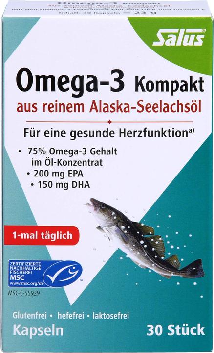 Salus Omega-3 Kompakt Seelachsöl Kaps (30 Stück, Kapseln, 48 g)