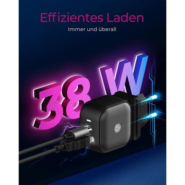 Productafbeelding Icy Box Adap Voeding 2-poorts, USB + USB-C (38 W)