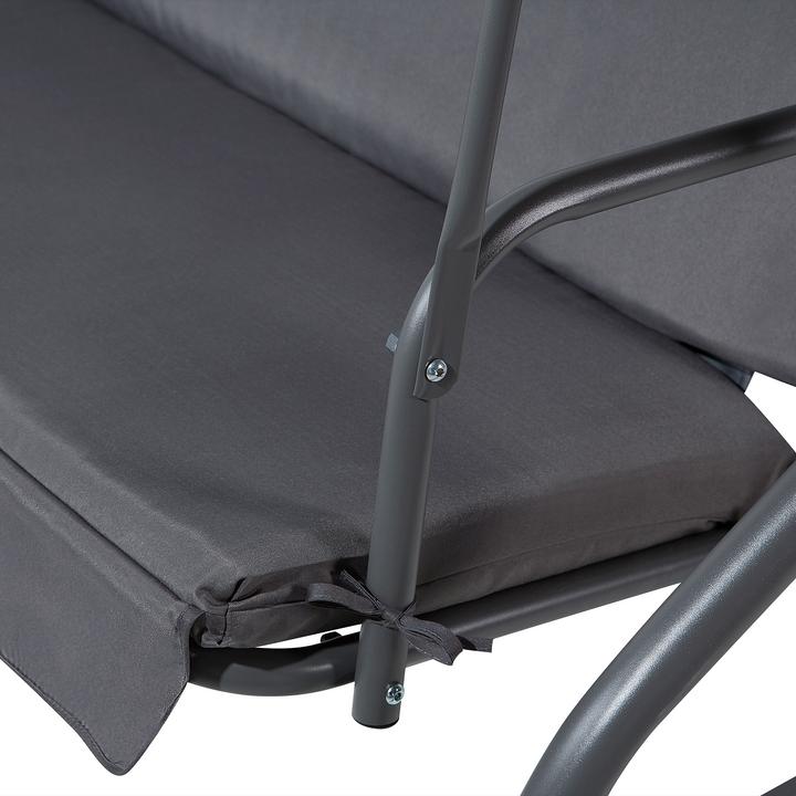 Actual product image Beliani Hollywood Swing Sun Canopy Dark Grey CHAPLIN