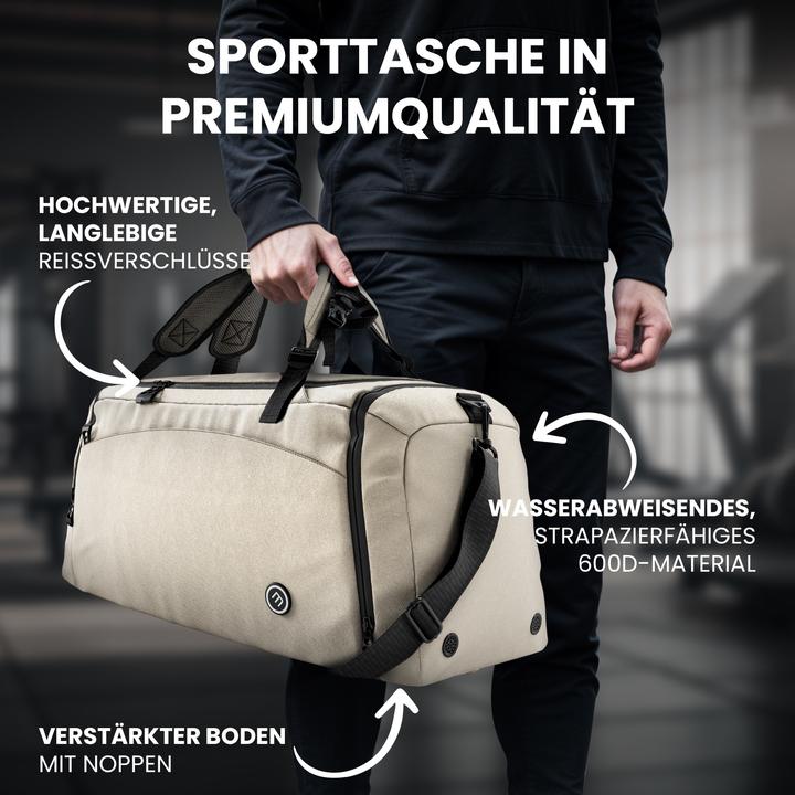 Immagine prodotto BeMaxx Borsa da allenamento per lo sport, 40L, Beige (40 l)