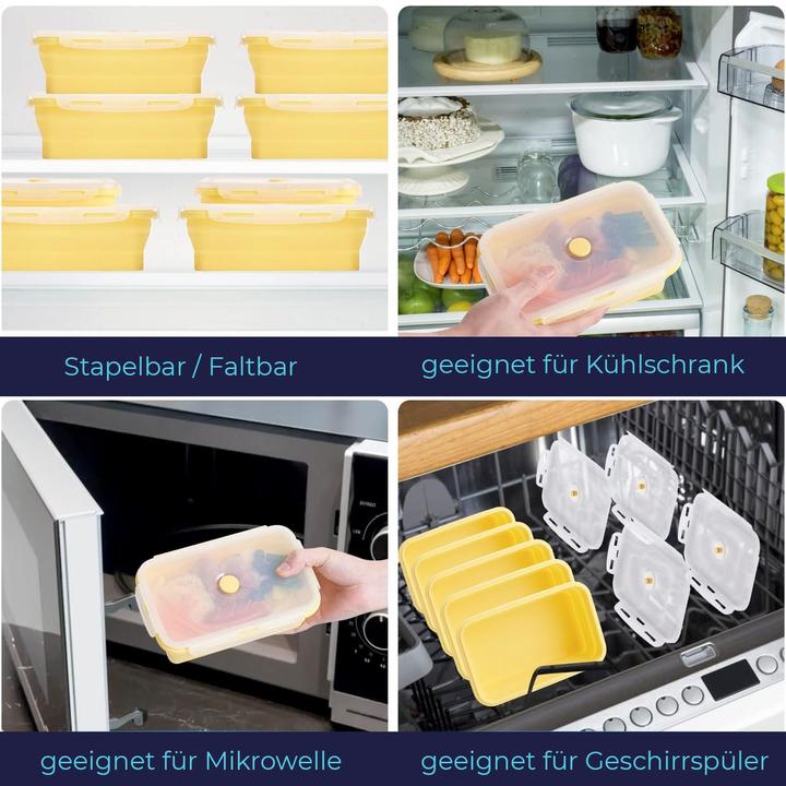 Produktbild König Design Gefrier Dosen Lebensmittel Vorrats Behälter Frischhaltedosen Deckel Faltbar (1.20 l)