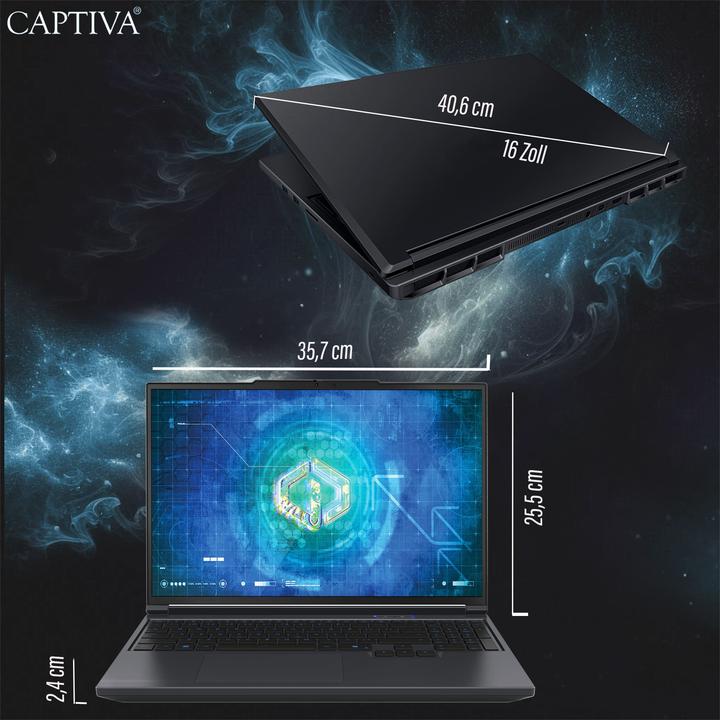 Actual product image Captiva Highend Gaming I92-175 Core i9 GeForce RTX 5070 (16", Intel Core i9-13900HX, 32 GB, 4000 GB, DE)