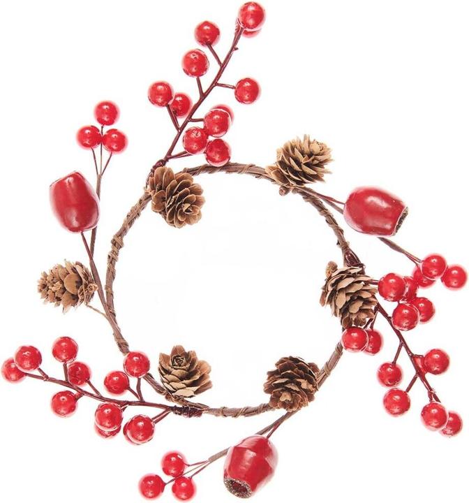 Actual product image Rico Design Cone wreath with berries red.701098