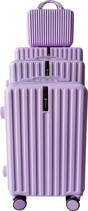 NTK-Collection Hartschalenkoffer 4er-Set Leandra Lila (115 l, Handgepäck (bis 50l), M (50 - 90l), L (90 - 115l), XL (ab 115l))