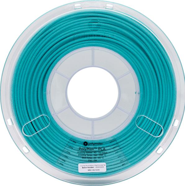 Produktbild Polymaker PolyMax PLA - True Teal - 2.85mm (Tough PLA, 2.85 mm, 750 g, Türkis)
