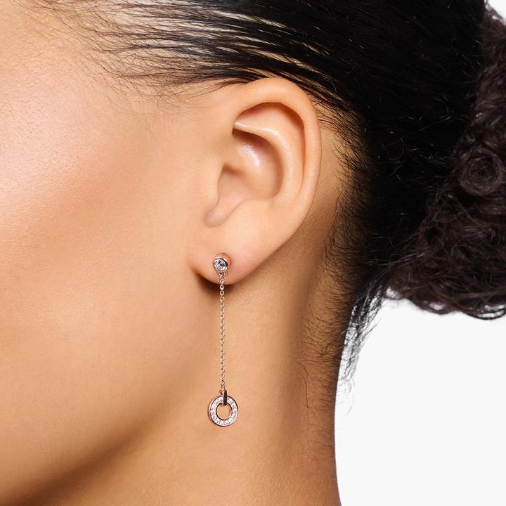 Immagine prodotto Thomas Sabo Orecchino a cerchio con pietre bianche in oro rosa (Argento 925)