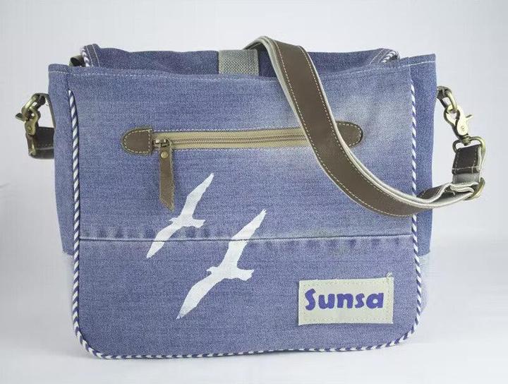 Immagine prodotto Sunsa Borsa in denim Borsa a tracolla Borsa a mano Scuola Upcycling No.54