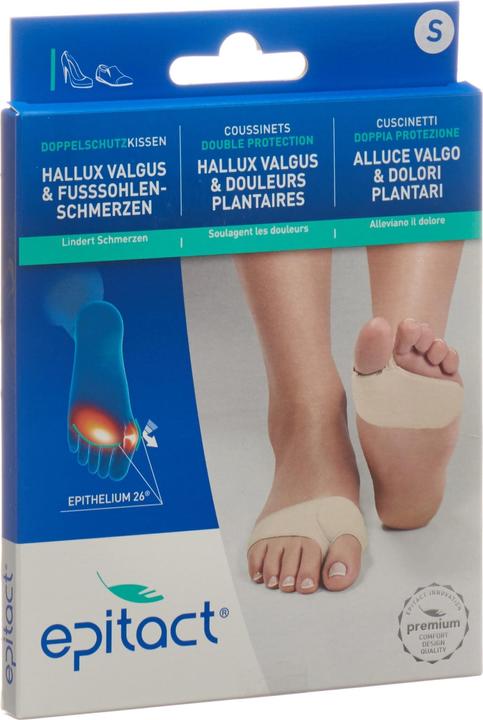 Produktbild Epitact Doppelschutzkissen Hallux Valgus und schmerzende Fusssohlen Gr. S (S)