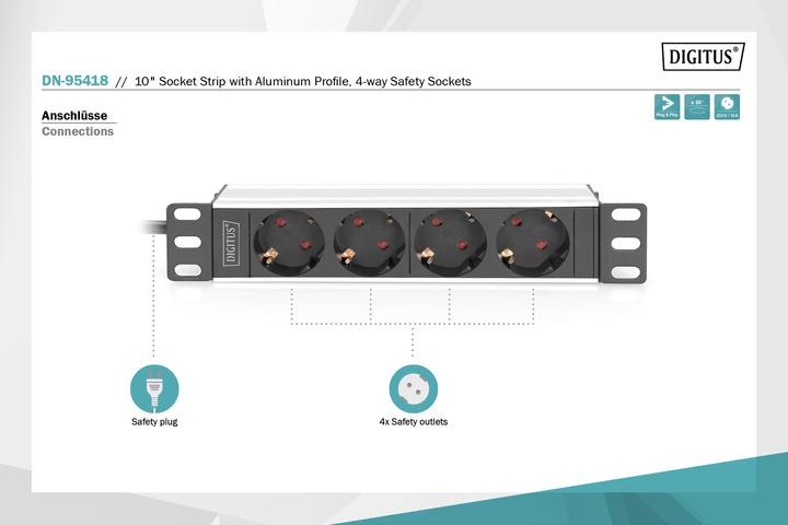 Actual product image Digitus DN-95418 (4 x, CEE 7/4, 2 m)