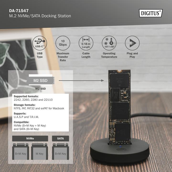 Image du produit Digitus Station d'accueil M.2 NVMe/SATA