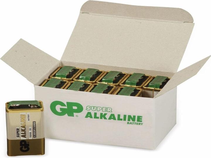 Produktbild GP Batteries 9 V Batterie Super Alkaline Batterien 9V, 10er (10 Stk., 9V Block)