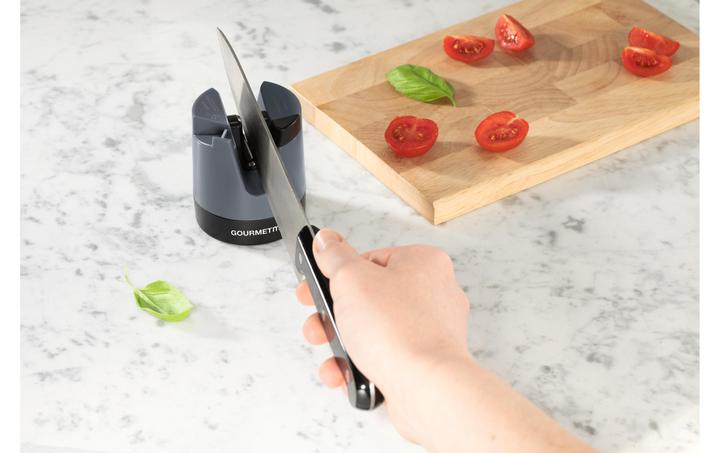 Actual product image Gourmetmaxx Knife sharpener 6.4 cm, anthracite/black, detail colour