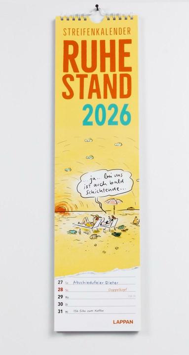 Actual product image Ruhestand Streifenkalender 2026: Monatskalender für die Wand (Hardcover, German)