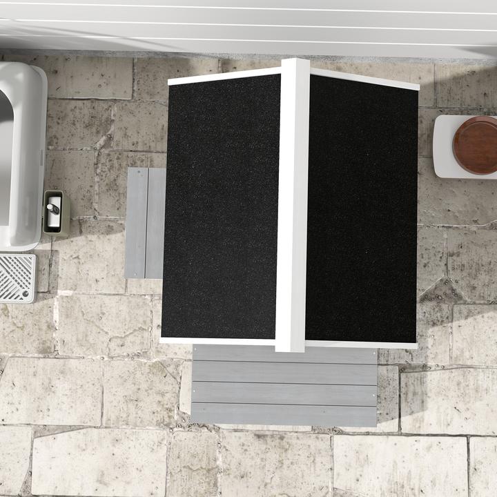 Produktbild PawHut Katzenhaus Tannenholz Grau (Katze)