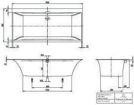 Image du produit Villeroy & Boch Système balnéo V&B SQUARO EDGE 12 m BW R-eck 1900x900 Tech. Pos 1 we (240 l, 190 cm, 90 cm)