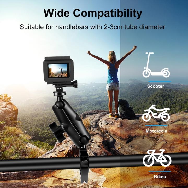Produktbild Puluz Motorcycle O-Clip Quick Release Clamp Handlebar Mount Holder for GoPro and Other Cameras (Black)