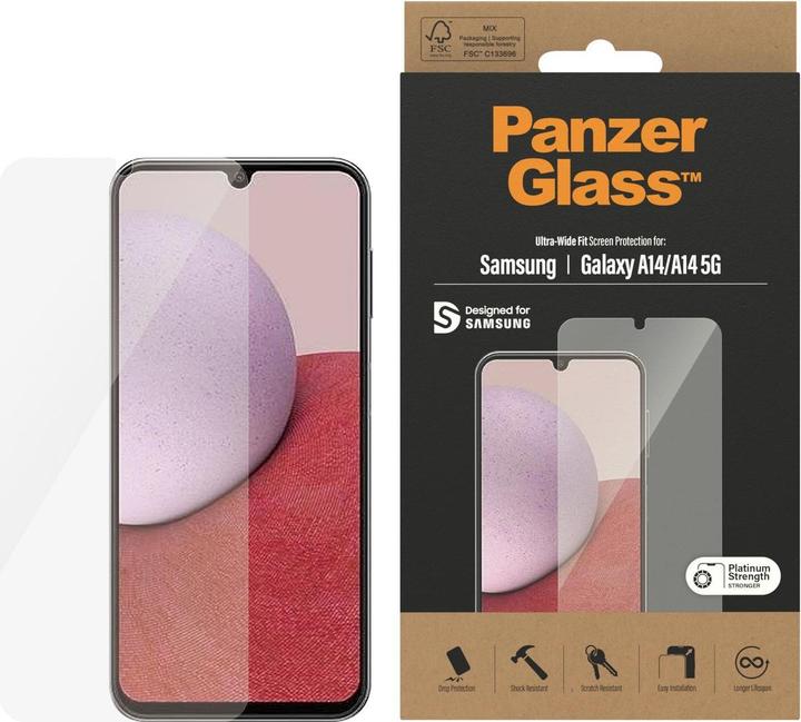 Produktbild PanzerGlass Ultra-Wide Fit (1 Stück, Samsung Galaxy A14 5G, Samsung Galaxy A14)