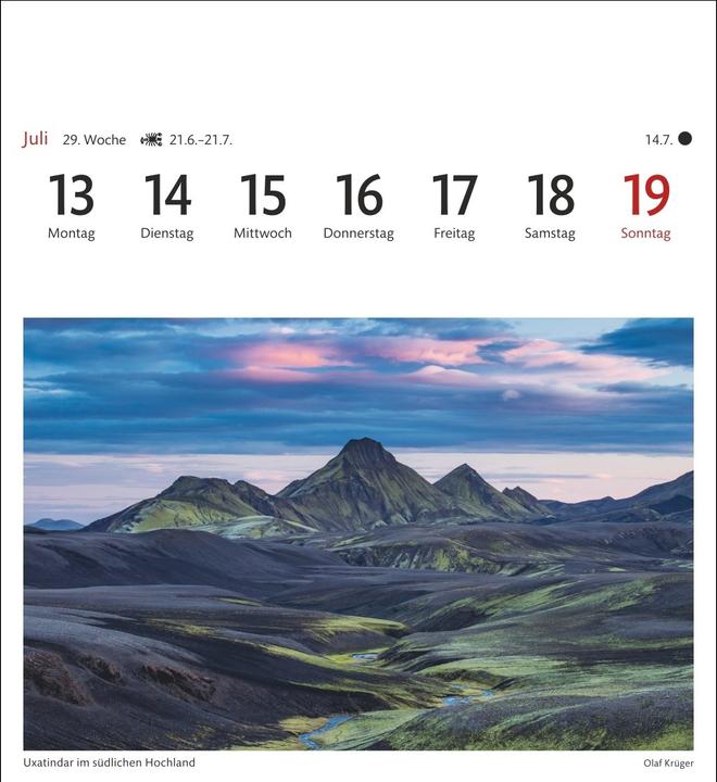 Produktbild Harenberg Island Sehnsuchtskalender 2026 - Wochenkalender mit 53 Postkarten (Deutsch)