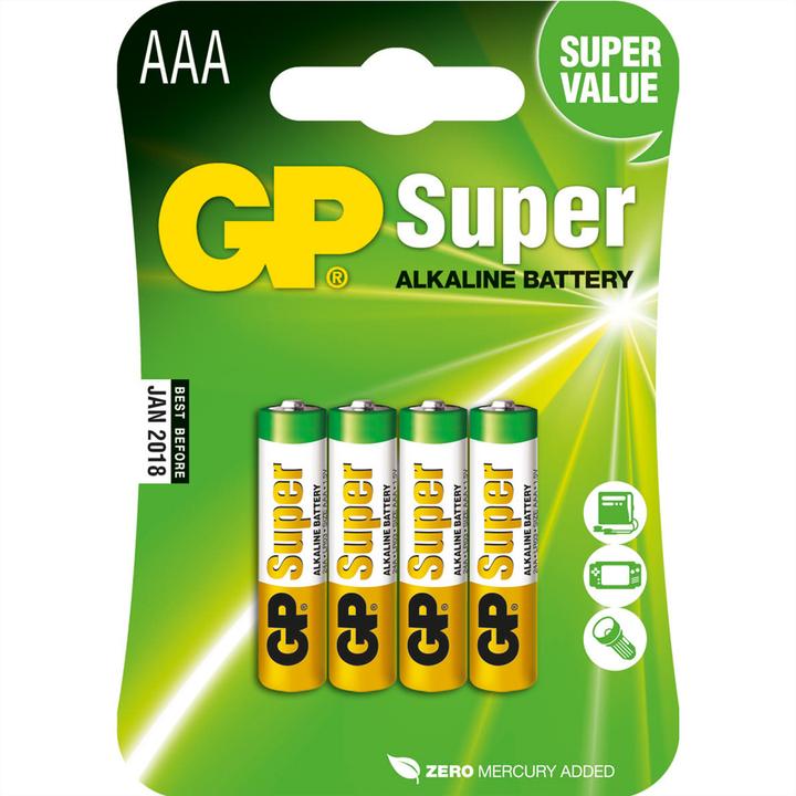 Actual product image GP Batteries Super Alkaline (4 pcs., AAA, 2400 mAh)