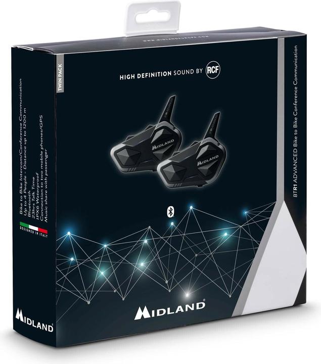 Image du produit Albrecht Midland BTR1 Advanced BT-Headset Casques de moto Kit double (Jeu de 2)