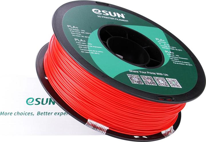 Actual product image eSUN PLA+ 1.75mm Red 1kg 3D Filament (PLA+, 1.75 mm, 1000 g, Red)