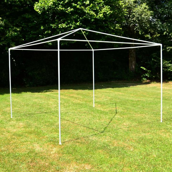 Produktbild VCM Pavillon 3x3 m in weiss PE Plane 2 Seitenteile Partyzelt Gartenzelt Sonnenschutz (300 cm, 300 cm)