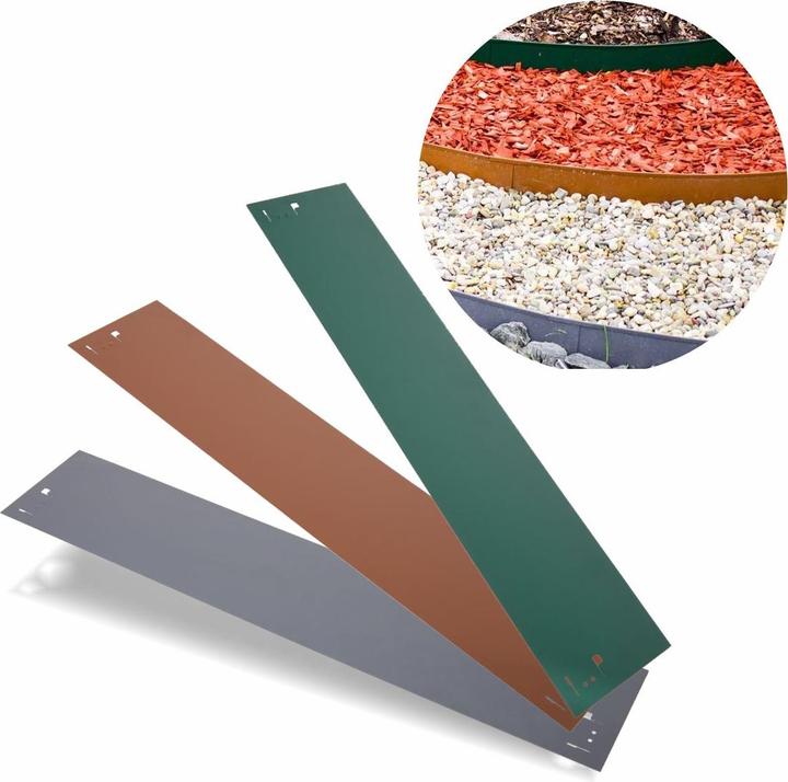 Produktbild Green Split Rasenkanten Metall Höhe 13.5-18.5 | Beeteinfassung | Beetumrandung | Beetbegrenzungen