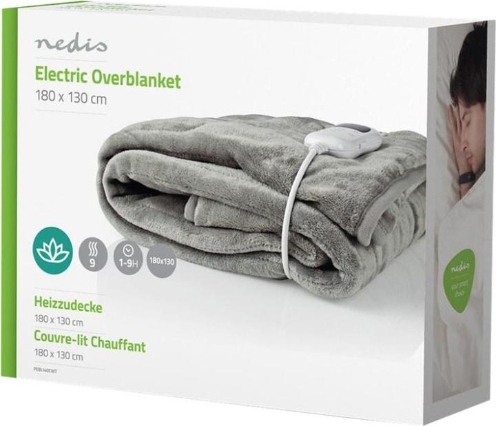 Nedis Electric Duvet Cover 1 person 180 x 130 cm 9 heat settings washable overheatun (180 x 130 cm)