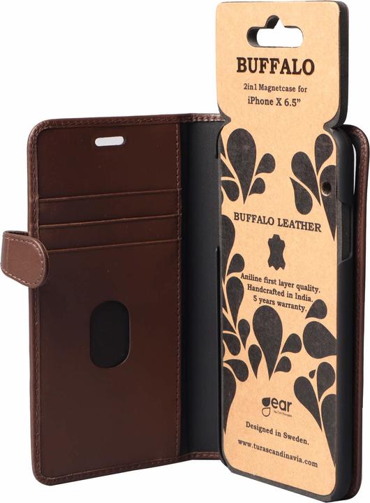 Produktbild Carl BUFFALO Wallet Brun Laeder Til 3 Kort (Apple iPhone X)