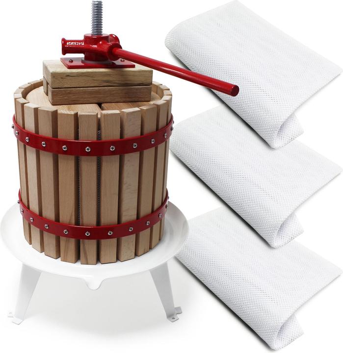 Image du produit Wiltec Pressoir à fruits 30L avec 3x Torchon à pressoir Moût Pressage Vin Cidre Broyage Fruits Pommes