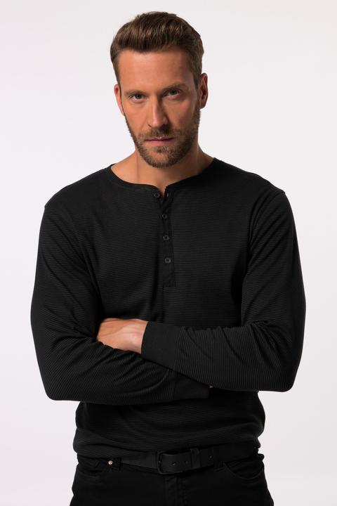 Produktbild JP1880 JP 1880 Henley, Langarm, Ringel, Knopfleiste (5XL)