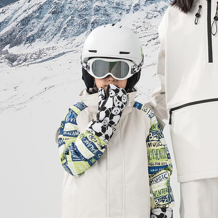 Actual product image Qunature The others Panda Heat Transfer Ski Gloves Kids Size S - Black/White (S)