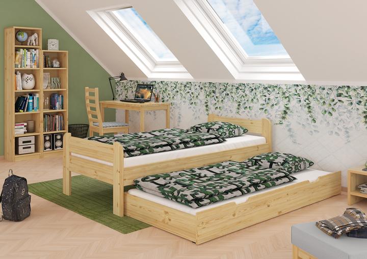 Produktbild Erst-Holz Bettrahmen Kieferbett natur 90x200 Einzelbett Massivholz-Bettgestell ohne Rollrost 60.39-09 oR (90 x 200 cm)