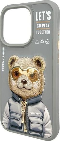 Produktbild Nimmy case iPhone 15 Pro Max 6.7" gray Cool&Cute 2.0 Bear (Apple iPhone 15 Pro Max)