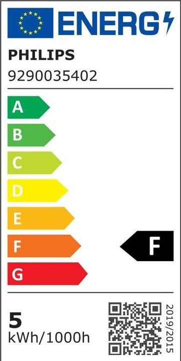 Label énergétique Philips Lampe à Led (E27, 4.90 W, 470 lm, 6 x, F)