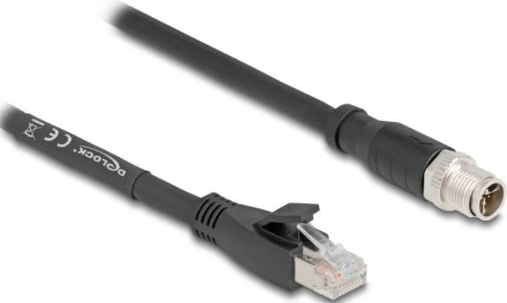 Produktbild Delock M12 Kabel X-kodiert 8 Pin Stecker zu RJ45 Stecker Cat (S/FTP, CAT5e, 1 m)