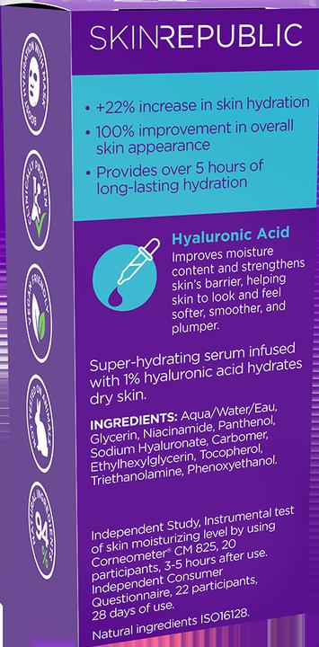 Nährwerte und Zutaten Skin Republic Hyaluronic Acid 1% (30 ml)