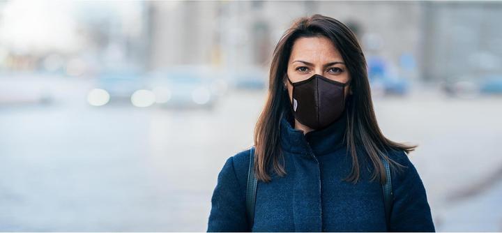 Actual product image Unrepa Community fabric mask LIVIPRO Evolution size L, black (Protection class I, 1 x)