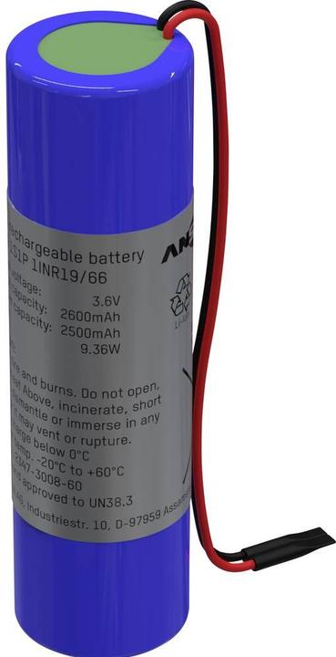 Actual product image Ansmann Spezial-Akku 18650 Kabel Li-Ion 3.6 V 2600 mAh (1 pcs., 18650, 2600 mAh)