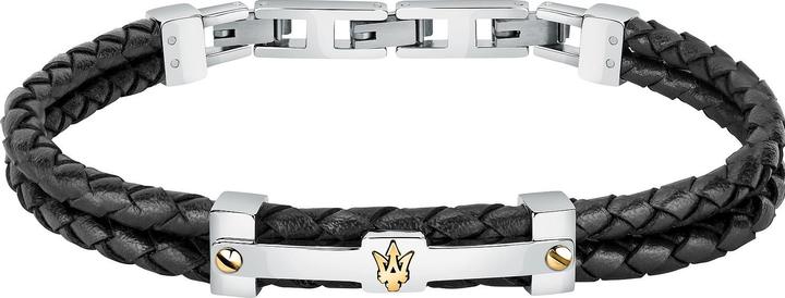 Produktbild Maserati Armband (22 cm, Edelstahl, Leder, Recycelt)