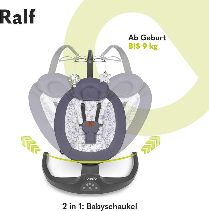 Actual product image Lionelo 2-in-1 Babywippe und Liegestuhl - Ralf