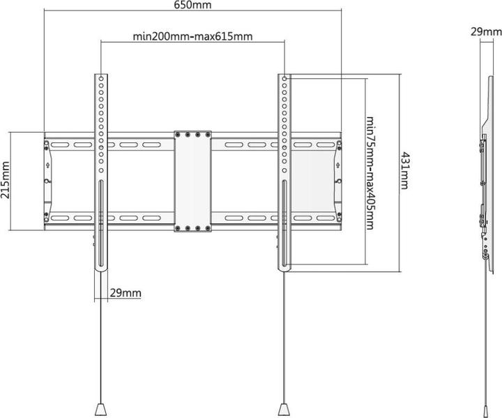Immagine prodotto Techly Supporto a parete per TV LCD LED 37"-80", nero (Muro, 80", 70 kg)