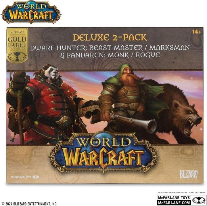 Produktbild McFarlane World of Warcraft PVC Statuen 2er-Pack 1/12 Dwarf Hunter: Beast Master & Pandaren: Monk (Gold Label)