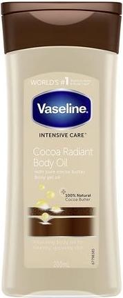 Vaseline Intensive Care Cocoa Radiant Body Oil with 100% Natural Cocoa Butter for Dry Skin 200ml (Body oil, 200 ml)