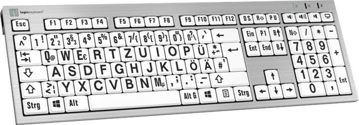Actual product image Logickeyboard LKB-LPRNTBW-AJPU-EN USB QWERTY German Multi Keyboard (DE, Cable)