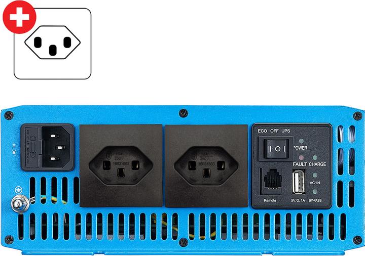 Image du produit Ective CSI 20 Sinus-Wechselrichter 2000W 12V mit Netzvorrangschaltung und Ladegerät (CH-Stecker)